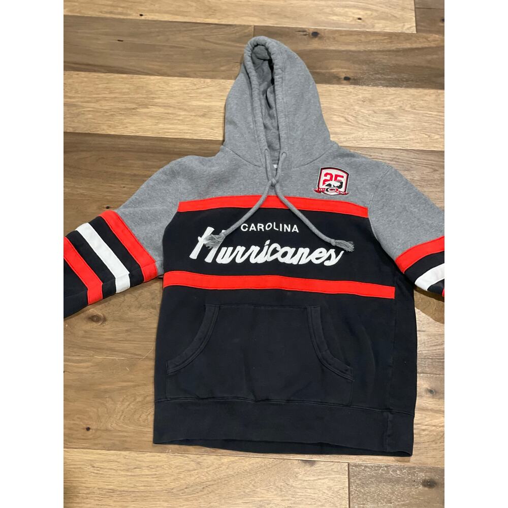 Mitchell & Ness Carolina Hurricanes Head Coach Pullover Hoodie Size M Black/Gray - Picture 3 of 5